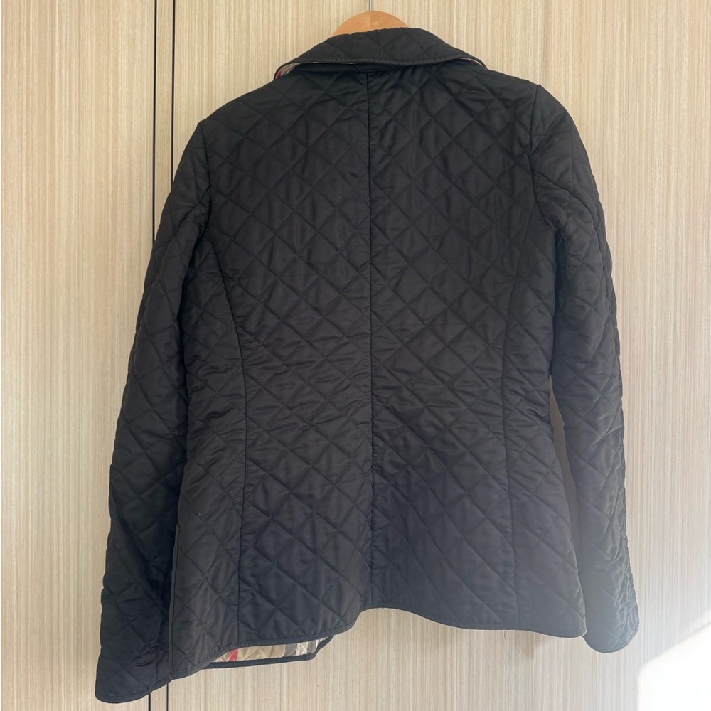 Burberry Nylon Black Quilted Coat with Classic Check Lining - Picture 10 of 11